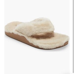 Olukai Kipea Heu Genuine Shearling Slide Sandal